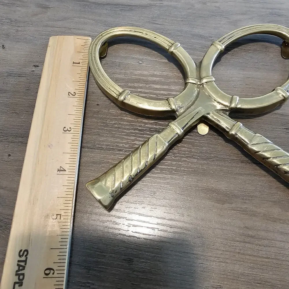 Vintage Solid Brass Double Tennis Racket Picture Frame MCM Classic Collectible